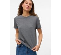 Kurzarmshirt VERO MODA "VMPAULINA SS T-SHIRT GA JRS NOOS", Damen, Gr. S, grau (medium grau melange), Jersey, Obermaterial: 100% Baumwolle, unifarben, normal, Rundhals, Shirts (57709729-S) medium grau