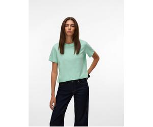 Kurzarmshirt VERO MODA "VMPAULINA SS T-SHIRT GA JRS NOOS", Damen, Gr. S, grün (birds egg grün), Jersey, Obermaterial: 100% Baumwolle, unifarben, normal, Rundhals, Shirts, Baumwolle, regular fit (50677