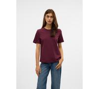 Kurzarmshirt VERO MODA "VMPAULINA SS T-SHIRT GA JRS NOOS", Damen, Gr. S, rot (winetasting), Jersey, Obermaterial: 100% Baumwolle, unifarben, normal, Rundhals, Shirts, Baumwolle, regular fit (38679217-
