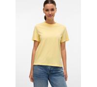 Kurzarmshirt VERO MODA "VMPAULINA SS T-SHIRT GA JRS NOOS", Damen, Gr. XL, gelb (lemon meringue), Jersey, Obermaterial: 100% Baumwolle, unifarben, normal, Rundhals, Shirts (78001161-XL) lemon meringue