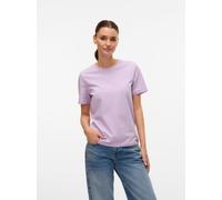 Kurzarmshirt VERO MODA "VMPAULINA SS T-SHIRT GA JRS NOOS", Damen, Gr. XS, lila (orchid bloom), Jersey, Obermaterial: 100% Baumwolle, unifarben, normal, Rundhals, Shirts Kurzarmshirt, Baumwolle, regula