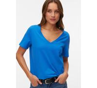 Kurzarmshirt VERO MODA "VMPAULINA SS V-NECK T-SHIRT JRS NOOS", Damen, Gr. M, nebulas blau, Jersey, Obermaterial: 100% Baumwolle, unifarben, normal, V-Ausschnitt, Shirts Kurzarmshirt, Baumwolle (424463