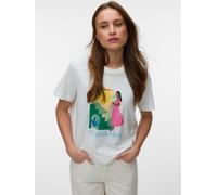 Kurzarmshirt VERO MODA "VMSALLI METTE SS TOP BOX JRS", Damen, Gr. XL, snow weiß print:wanderlust, Jersey, Obermaterial: 100% Baumwolle, bedruckt, regular fit normal, Rundhals, Shirts, Baumwolle, regul