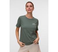 Kurzarmshirt VERO MODA "VMSIGRID PAULINA SS TOP BOX JRS", Damen, Gr. XS, grün (laurel wreath print:have a nice day), Jersey, Obermaterial: 100% Baumwolle, bedruckt, regular fit normal, Rundhals, Shirt