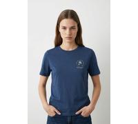 Kurzarmshirt VERO MODA "VMULLA PAULINA SS TOP BOX JRS", Damen, Gr. XS, schwarz denim print:local, Jersey, Obermaterial: 100% Baumwolle, bedruckt, normal normal, Rundhals, Shirts, mit Print (23797753-X