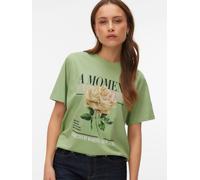 Kurzarmshirt VERO MODA "VMURENA CATY SS TOP BOX JRS", Damen, Gr. S, mistletoe print:a moment, Jersey, Obermaterial: 100% Baumwolle, bedruckt, normal normal, Rundhals, Shirts, mit floralem Print (58499