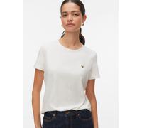 Kurzarmshirt VERO MODA "VMVIVA S/S O-NECK T-SHIRT JRS BTQ GA", Damen, Gr. S, snow weiß print:gold foil heart, Jersey, Obermaterial: 100% Baumwolle, bedruckt, regular fit normal, Rundhals, Shirts (8657