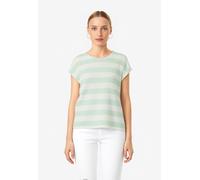 Kurzarmshirt VERO MODA "VMWIDE STRIPE SL TOP GA JRS NOOS", Damen, Gr. XS (34), birds egg grün stripes:snow weiß, Jersey, Obermaterial: 96% Viskose, 4% Elasthan, gestreift, modisch, regular fit, Rundha