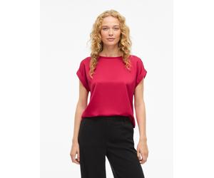 Kurzarmshirt VILA "VIELLETTE S/S SATIN TOP - NOOS", Damen, Gr. 34, jazzy, Satin, Obermaterial: 100% Polyester, unifarben, regular fit normal, Rundhals, mit Umschlag, Shirts, Kunstfaser, regular fit (4