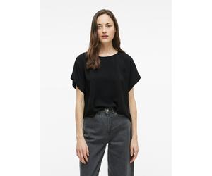 Kurzarmshirt VILA "VIJOSA S/S TOP - NOOS", Damen, Gr. 34, schwarz (schwarz beauty), Jersey, Obermaterial: 100% Polyester, unifarben, normal normal, Rundhals, Shirts (30362629-34) schwarz beauty