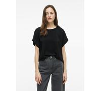 Kurzarmshirt VILA "VIJOSA S/S TOP - NOOS", Damen, Gr. 38, schwarz (schwarz beauty), Jersey, Obermaterial: 100% Polyester, unifarben, normal normal, Rundhals, Shirts (30362629-38) schwarz beauty