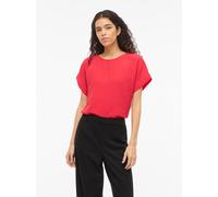 Kurzarmshirt VILA "VIJOSA S/S TOP - NOOS", Damen, Gr. 42, hibiscus, Jersey, Obermaterial: 100% Polyester, unifarben, normal normal, Rundhals, Shirts (50582460-42) hibiscus
