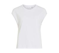 Kurzarmshirt VILA "VIMODALA C/S O-NECK DETAIL TOP - NOOS", Damen, Gr. L, optical snow, Jersey, Obermaterial: 70% Modal, 30% Polyester, unifarben, regular fit normal, Rundhals, Shirts Kurzarmshirt (420