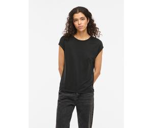 Kurzarmshirt VILA "VIMODALA C/S O-NECK DETAIL TOP - NOOS", Damen, Gr. XS, schwarz, Jersey, Obermaterial: 70% Modal, 30% Polyester, unifarben, regular fit normal, Rundhals, Shirts (95179048-XS) schwarz