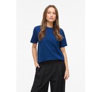 Kurzarmshirt VILA "VINORA S/S T-SHIRT - NOOS", Damen, Gr. L, blau (navy peony), Jersey, Obermaterial: 96% Baumwolle, 4% Elasthan, unifarben, regular fit normal, Rundhals, Shirts, Baumwollmischung, reg