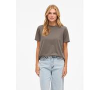 Kurzarmshirt VILA "VINORA S/S T-SHIRT - NOOS", Damen, Gr. M, braun (falcon detail:melange), Jersey, Obermaterial: 96% Baumwolle, 4% Elasthan, meliert, regular fit normal, Rundhals, Shirts, Baumwollmis