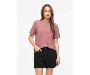 Kurzarmshirt VILA "VINORA S/S T-SHIRT - NOOS", Damen, Gr. M, rosa (nostalgia rose), Jersey, Obermaterial: 96% Baumwolle, 4% Elasthan, unifarben, regular fit normal, Rundhals, Shirts, Baumwollmischung,