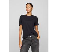Kurzarmshirt VILA "VINORA S/S T-SHIRT - NOOS", Damen, Gr. S, schwarz (schwarz beauty), Jersey, Obermaterial: 96% Baumwolle, 4% Elasthan, unifarben, regular fit normal, Rundhals, Shirts, Baumwollmischu
