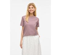 Kurzarmshirt VILA "VINORA S/S T-SHIRT - NOOS", Damen, Gr. S, toadstool, Jersey, Obermaterial: 96% Baumwolle, 4% Elasthan, unifarben, regular fit normal, Rundhals, Shirts (72433123-S) toadstool