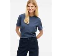 Kurzarmshirt VILA "VINORA S/S T-SHIRT - NOOS", Damen, Gr. XL, blau (vintage indigo), Jersey, Obermaterial: 96% Baumwolle, 4% Elasthan, unifarben, regular fit normal, Rundhals, Shirts, Baumwollmischung