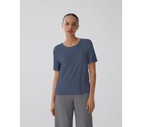 Kurzarmshirt VILA "VIPLISA O-NECK S/S TOP - NOOS", Damen, Gr. S, blau (vintage indigo), Jersey, Obermaterial: 65% Polyester, 35% Viskose, unifarben, regular fit normal, Rundhals, Shirts (30167436-S) v