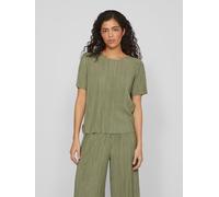 Vila T-Shirt mit Plisseefalten Modell 'PLISA' in Khaki, Größe XS