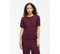 Kurzarmshirt VILA "VIPLISA O-NECK S/S TOP - NOOS", Damen, Gr. XS, lila (fig), Jersey, Obermaterial: 65% Polyester, 35% Viskose, unifarben, regular fit normal, Rundhals, Shirts Kurzarmshirt (94318950-X