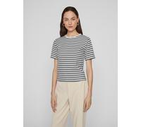 Kurzarmshirt VILA "VISOLA S/S T-SHIRT - NOOS", Damen, Gr. M, blau (navy blazer stripes:snow weiß), Jersey, Obermaterial: 57% Baumwolle, 38% Polyester, 5% Elasthan, gestreift, normal, Rundhals, Shirts