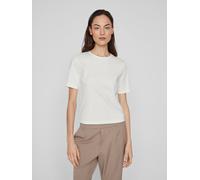 Kurzarmshirt VILA "VISOLA S/S T-SHIRT - NOOS", Damen, Gr. XXL, weiß (snow weiß), Jersey, Obermaterial: 57% Baumwolle, 38% Polyester, 5% Elasthan, unifarben, normal, Rundhals, Shirts Kurzarmshirt (9505
