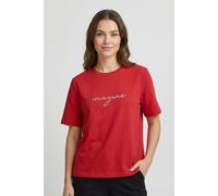 Kurzarmshirt VILA "VISYBIL IMAGINE O-NECK S/S TOP/PB/LC", Damen, Gr. L, rot (hibiscus detail:cherry blossom, fiji flower), Jersey, Obermaterial: 100% Baumwolle, bedruckt, regular fit normal, Rundhals,