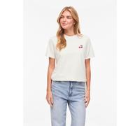 Kurzarmshirt VILA "VISYBILLA CHERRY O-NECK S/S TOP/PB/LC", Damen, Gr. S, snow weiß detail:cherry kelly grün, jazzy, Jersey, Obermaterial: 100% Baumwolle, bedruckt, regular fit normal, Rundhals, Shirts