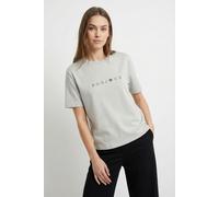 Kurzarmshirt VILA "VISYBILLA FRENCH O-NECK S/S TOP/PB/LC", Damen, Gr. XL, snow weiß detail:bonjour olivine, Jersey, Obermaterial: 100% Baumwolle, bedruckt, regular fit normal, Rundhals, Shirts (786006
