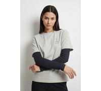 Kurzarmshirt VILA "VISYBILLA FRENCH O-NECK S/S TOP/PB/LC", Damen, Gr. XL, snow weiß detail:coffee schwarz, Jersey, Obermaterial: 100% Baumwolle, bedruckt, regular fit normal, Rundhals, Shirts (6976481