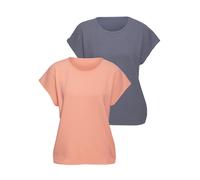 VIVANCE Kurzarmshirt Damen peach, blau Gr.48/50