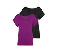 VIVANCE Kurzarmshirt Damen lila, schwarz Gr.40/42