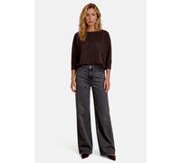 Kurzarmshirt ZERO "Damen im Glitzer-Look", Damen, Gr. 36, braun (schwarz coffee), Glitzergarne, Obermaterial: 64% Polyamid, 28% Metall, 8% Elasthan. Füllung:, figurumspielend normal, U-Boot-Ausschnitt
