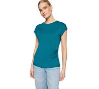 Kurzarmshirt ZERO "Damen kurzarm", Damen, Gr. 34, deep lagoon, Piqué, Obermaterial: 30% Polyester, 70% Modal, unifarben, figurumspielend normal, Wasserfallausschnitt, weit, Shirts, Material (12918214-