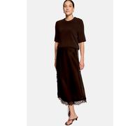 Kurzarmshirt ZERO "Damen kurzarm", Damen, Gr. 42, braun (chocolate plum), Strick, Obermaterial: 100% Polyacryl, Basic, gerade normal, Rundhals, weit, Shirts, Material (97419930-42) chocolate plum