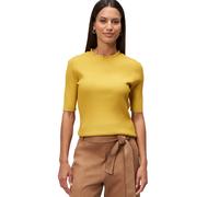 Kurzarmshirt ZERO "Damen kurzarm mit Rüschenkante", Damen, Gr. 36, gelb (oil gelb), Strick, Obermaterial: 67% Viskose, 33% Polyamid, Strukturmuster, figurbetont normal, eng, Shirts, weiteres Detail (1