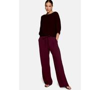 Kurzarmshirt ZERO "Damen mit Fledermausärmeln", Damen, Gr. M, rot (schwarz aubergine), Strick, Obermaterial: 55% Modal, 45% Polyacryl, loose fit normal, U-Boot-Ausschnitt, Shirts, Plain/ ohne Details