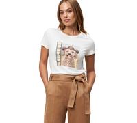 Kurzarmshirt ZERO "Damen mit Hundemotiv", Damen, Gr. 34, patch creambraun, Jersey, Obermaterial: 95% Baumwolle, 5% Elasthan, bedruckt, figurbetont normal, Rundhals, eng, Shirts, Plain/ohne Details (31