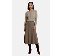 Kurzarmshirt ZERO "Damen mit Knopfleiste", Damen, Gr. 40, beige (french oak), Rippware, Obermaterial: 52% Polyester, 24% Metall, 22% Viskose, 2% Elasthan, figurbetont normal, U-Boot-Ausschnitt, Shirts