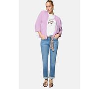 Kurzarmshirt ZERO "Damen mit Print", Damen, Gr. 40, weiß (patch cream, pink), Jersey, Obermaterial: 95% Baumwolle (organic), 5% Elasthan, bedruckt, figurumspielend normal, Rundhals, Shirts, Glitzer (5