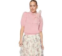 Kurzarmshirt ZERO "Damen mit Schleife", Damen, Gr. 40, rosa (bridal rose), Obermaterial: 70% Viskose, 30% Polyester, unifarben, figurbetont normal, Shirts, drapiert / gerafft (45681949-40) bridal rose