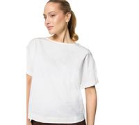 Kurzarmshirt ZERO "Damen mit Stickerei", Damen, Gr. 42, cream, cream, Obermaterial: 100% Baumwolle, bedruckt, loose fit normal, U-Boot-Ausschnitt, Shirts, Stickerei (67880834-42) cream, cream