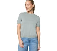 Kurzarmshirt ZERO "Damen mit Wellensaum", Damen, Gr. 34, grau (silber blau), Obermaterial: 60% Viskose 40% Cotton, unifarben, figurbetont normal, Rundhals, eng Bündchen, Shirts, Material (35781632-34)