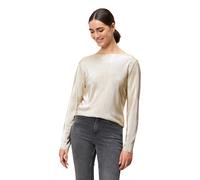 Kurzarmshirt ZERO "Damen strukturiert", Damen, Gr. 38, naturegold, Jersey, Obermaterial: 100% Polyester, glänzend, festlich, figurbetont normal, U-Boot-Ausschnitt, eng, Shirts, Falten (90543667-38) na