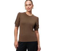 zero Damen Strukturshirt mit kurzen Puffärmeln 34, BlackCamel