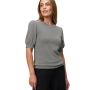 zero Damen Strukturshirt mit kurzen Puffärmeln 42, BlackCream