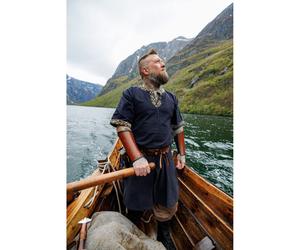 Kurzarmtunika mit Bordüre Schwarz "Richard" S